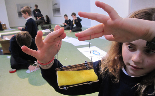 Pupils from St John's Primary School attending a workshop during Becky Beasley's exhibition "8th May 1904, Kingston" at the Stanley Picker Gallery, as part of Muybridge in Kingston 2011"