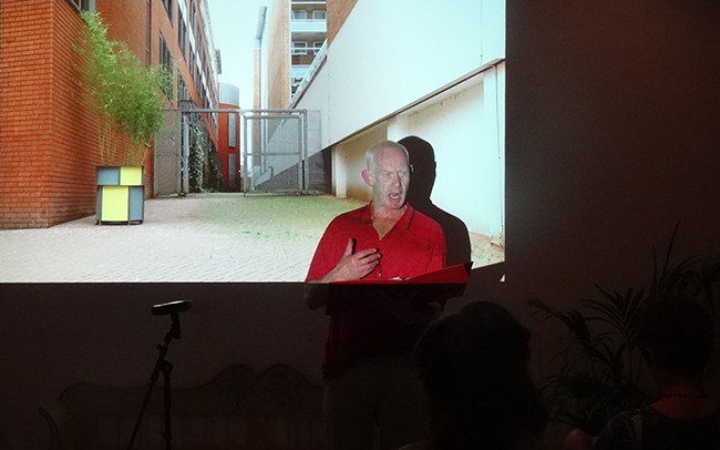 Poet John Grant performs a piece inspired by Streetscape, Rose Theatre Kingston (June 2015)