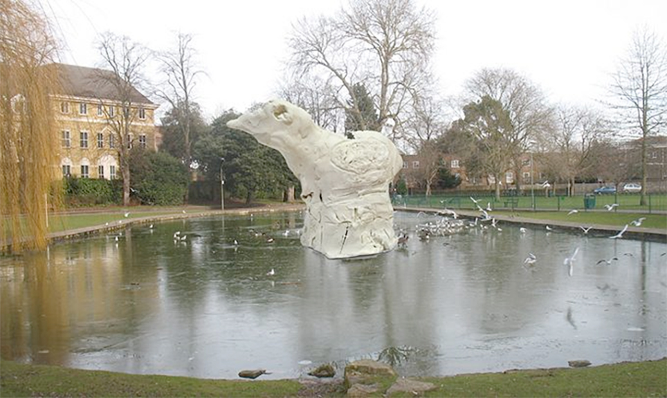 Mixed media proposal for new site-specific sculpture in an area of the borough