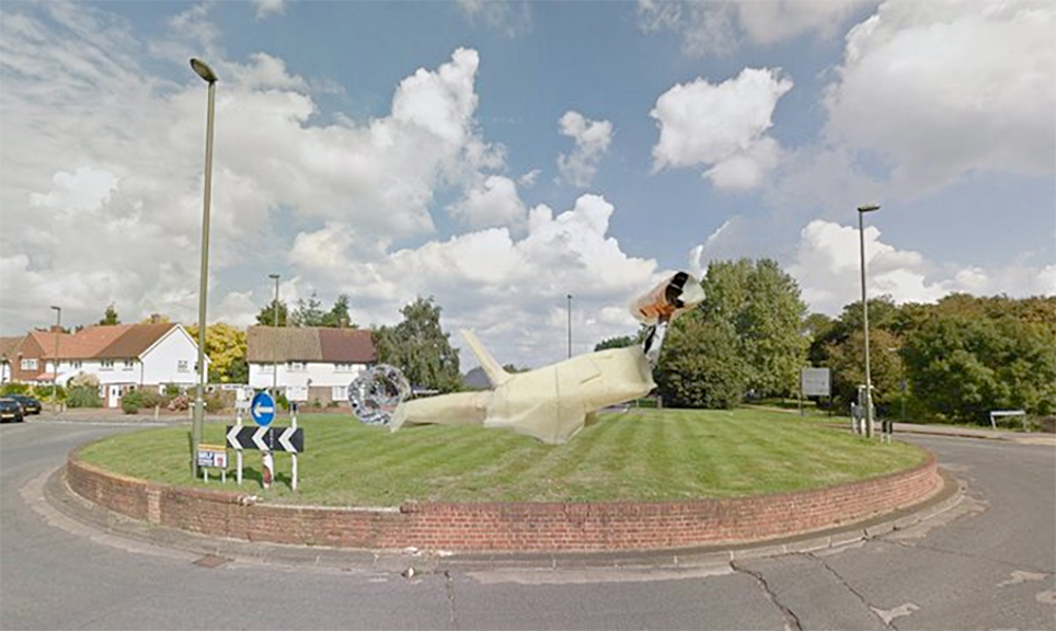 Mixed media proposal for new site-specific sculpture in an area of the borough