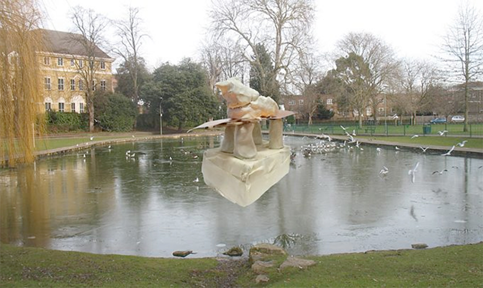 Mixed media proposal for new site-specific sculpture in an area of the borough