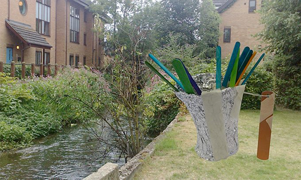 Mixed media proposal for new site-specific sculpture in an area of the borough