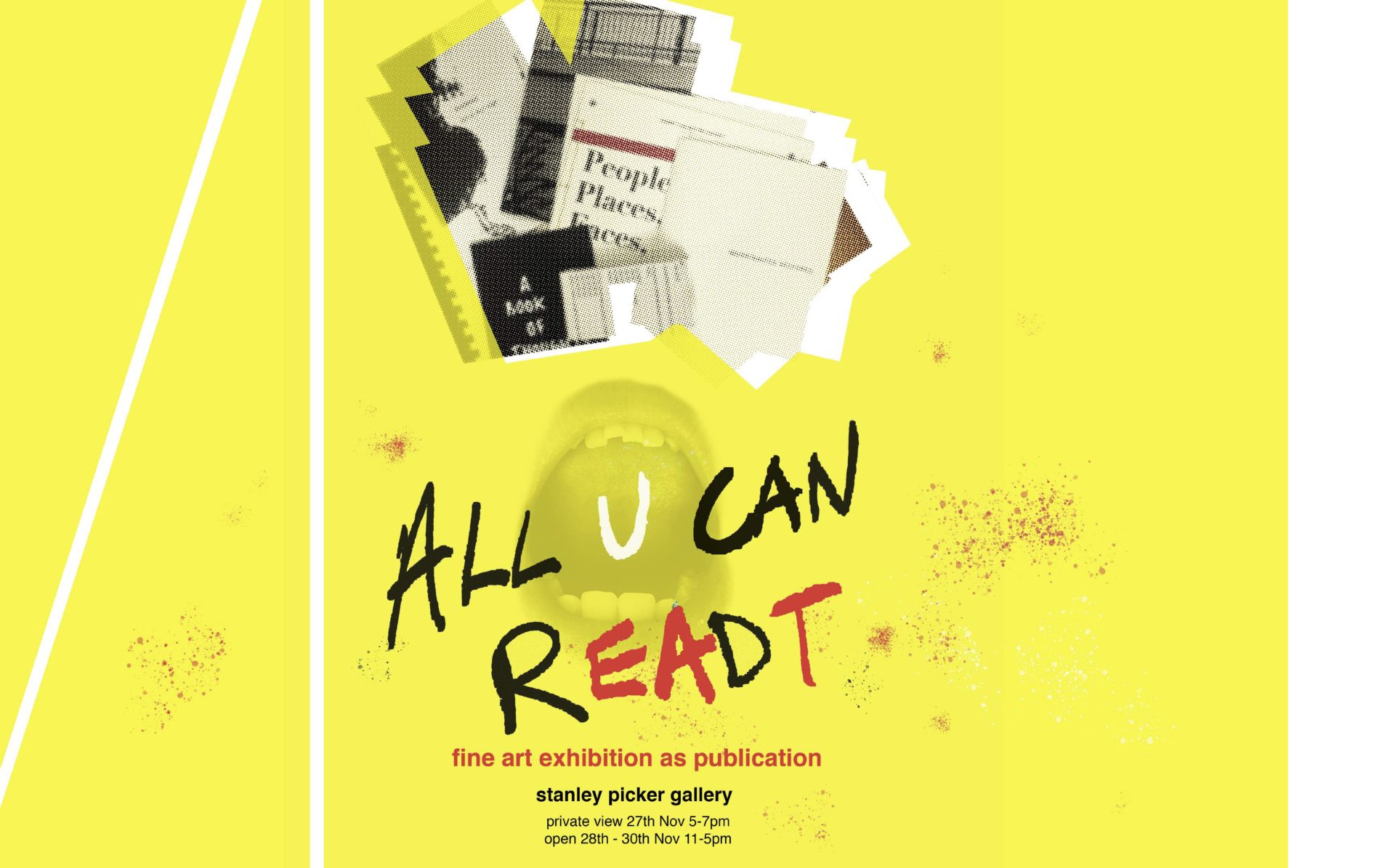 Kingston University BA Fine Art 'All you can Readt' exhibition poster