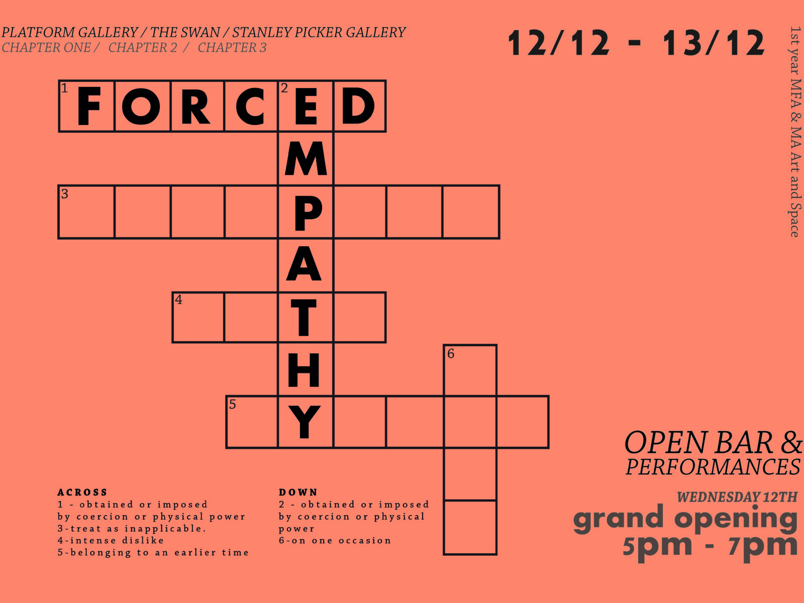 MFA & MA Art and Space: Forced Empathy